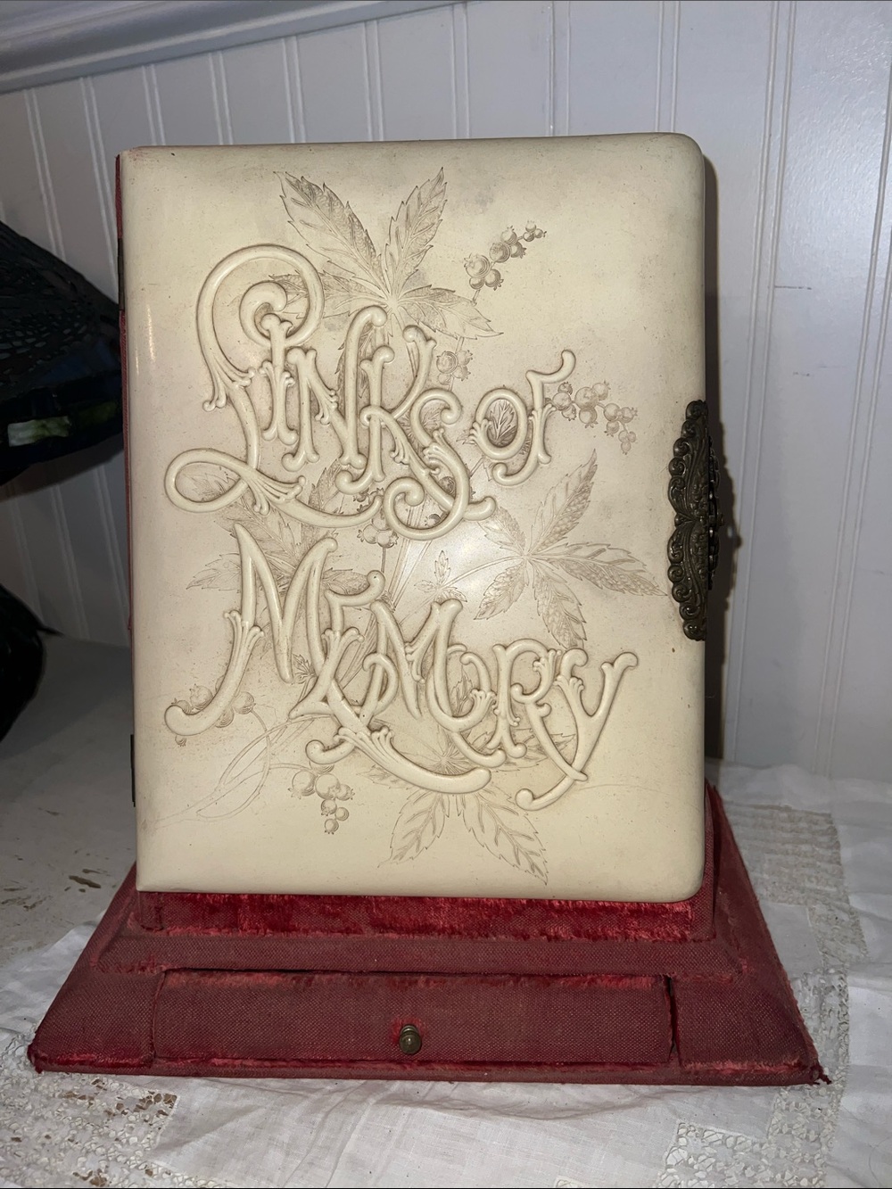 Antique Victorian Photo Album on Stand, Cabinet Card Display